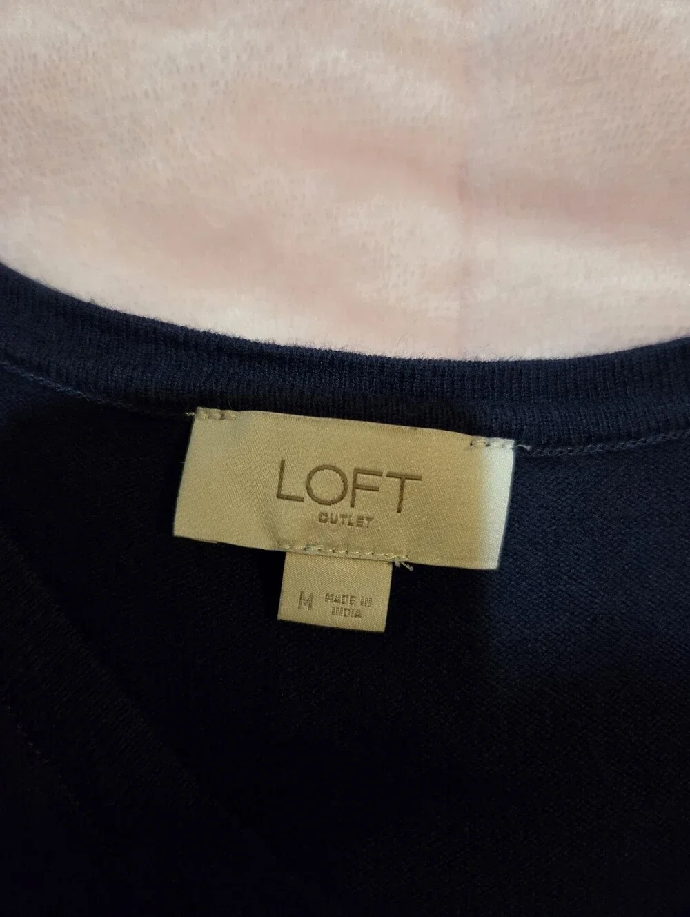 Loft Navy Blue Floral Daisy Button Down Women's Feminine Cotton Cardigan Medium - Picture 4 of 10